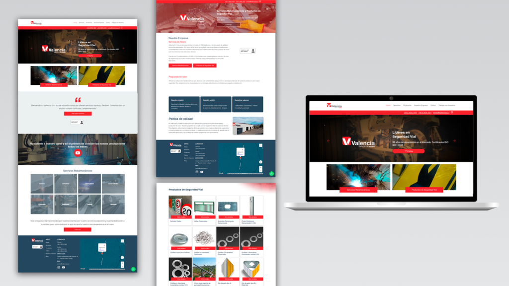 Mock up Landing Page Valencia Aceros
